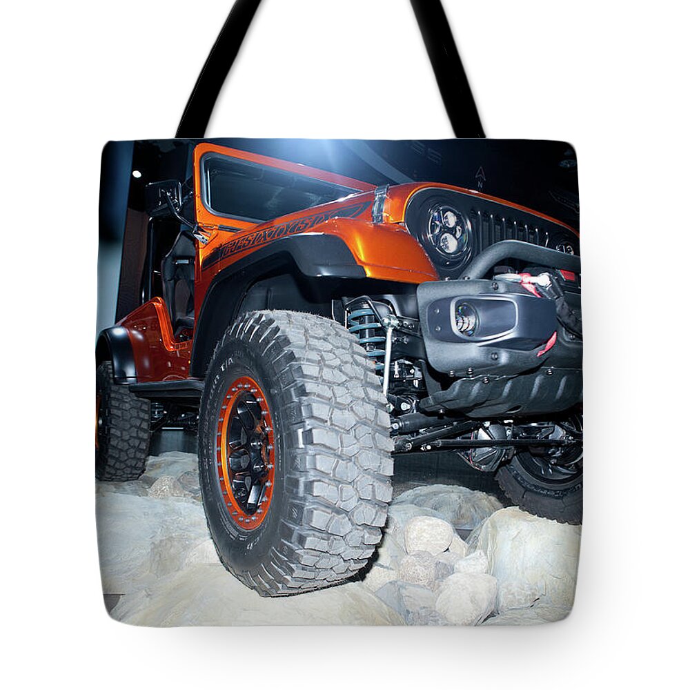 Jeep Tote Bag featuring the photograph Jeep at the Show by Rich S