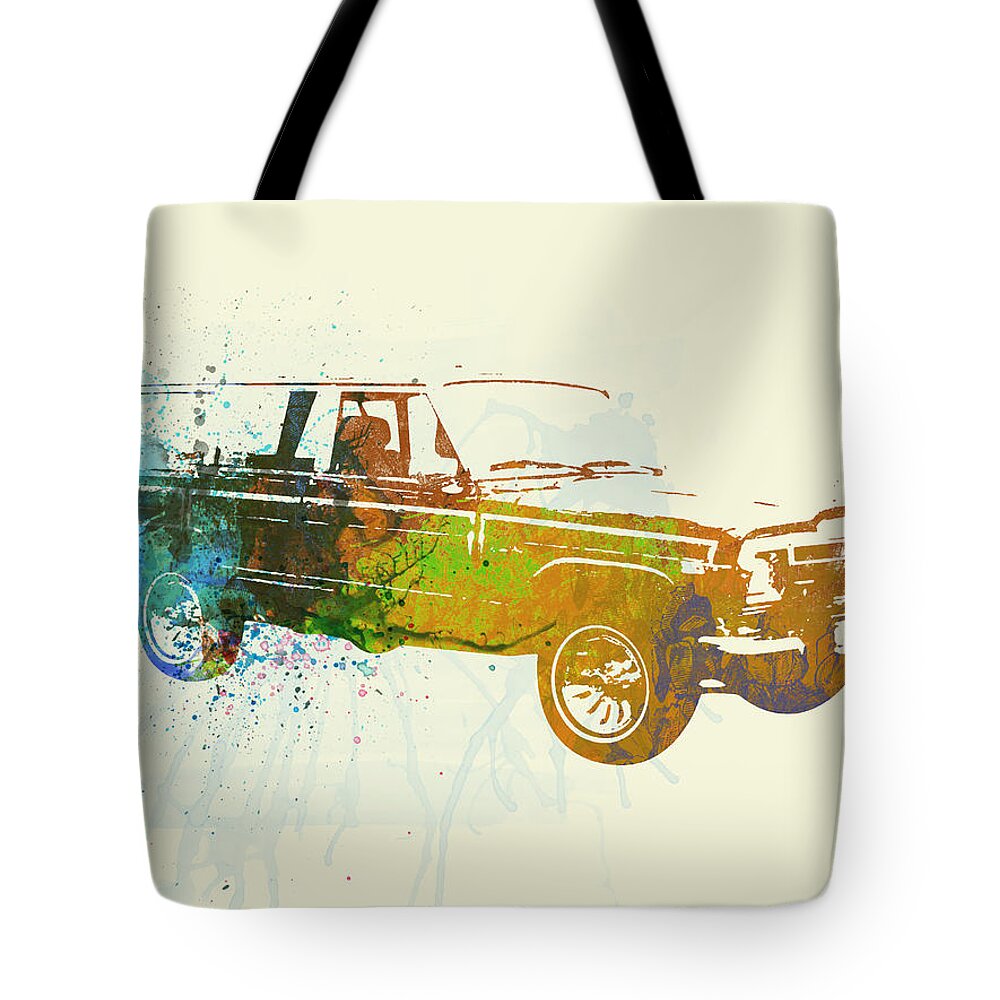 Jeep Wagoneer Tote Bag featuring the painting Jeep Wagoneer by Naxart Studio