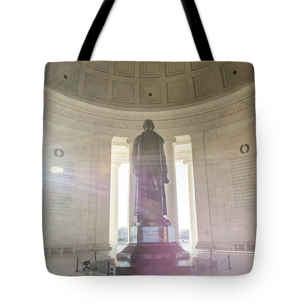 Usa Tote Bag featuring the photograph Jefferson sunlight by Framing Places