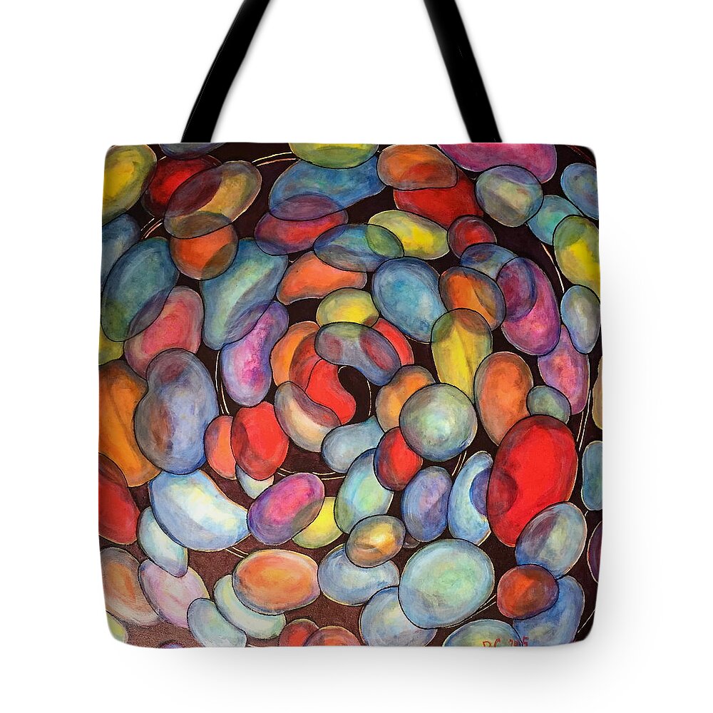 Jelly Bean Tote Bag featuring the painting Jelly Beans of Life by Rae Chichilnitsky