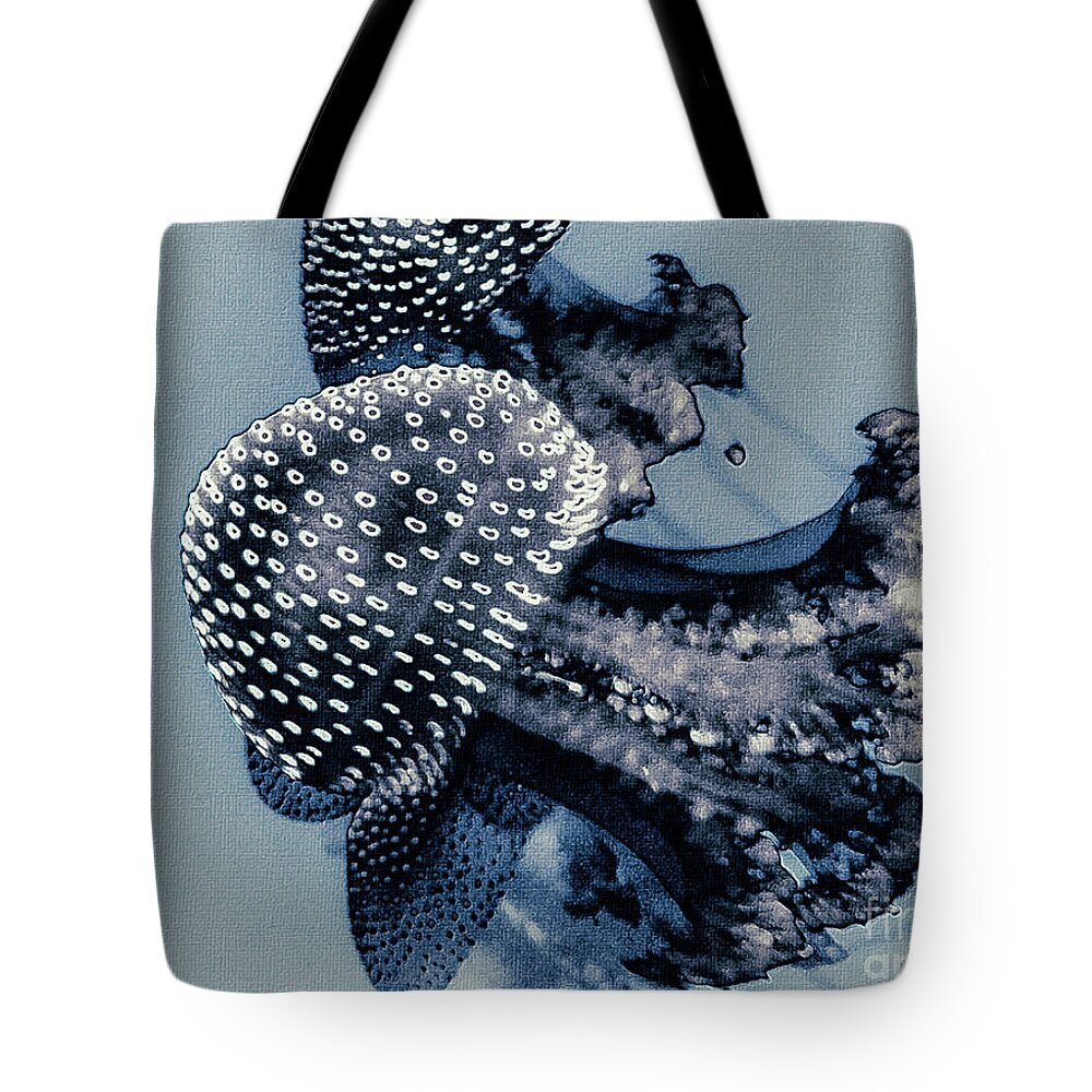 Mona Stut Tote Bag featuring the digital art Jelly Fish Cnidarian Quallen Blue by Mona Stut