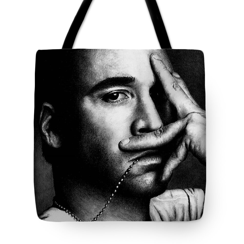 Jeremy Piven Tote Bag featuring the drawing Jeremy Piven by Rick Fortson