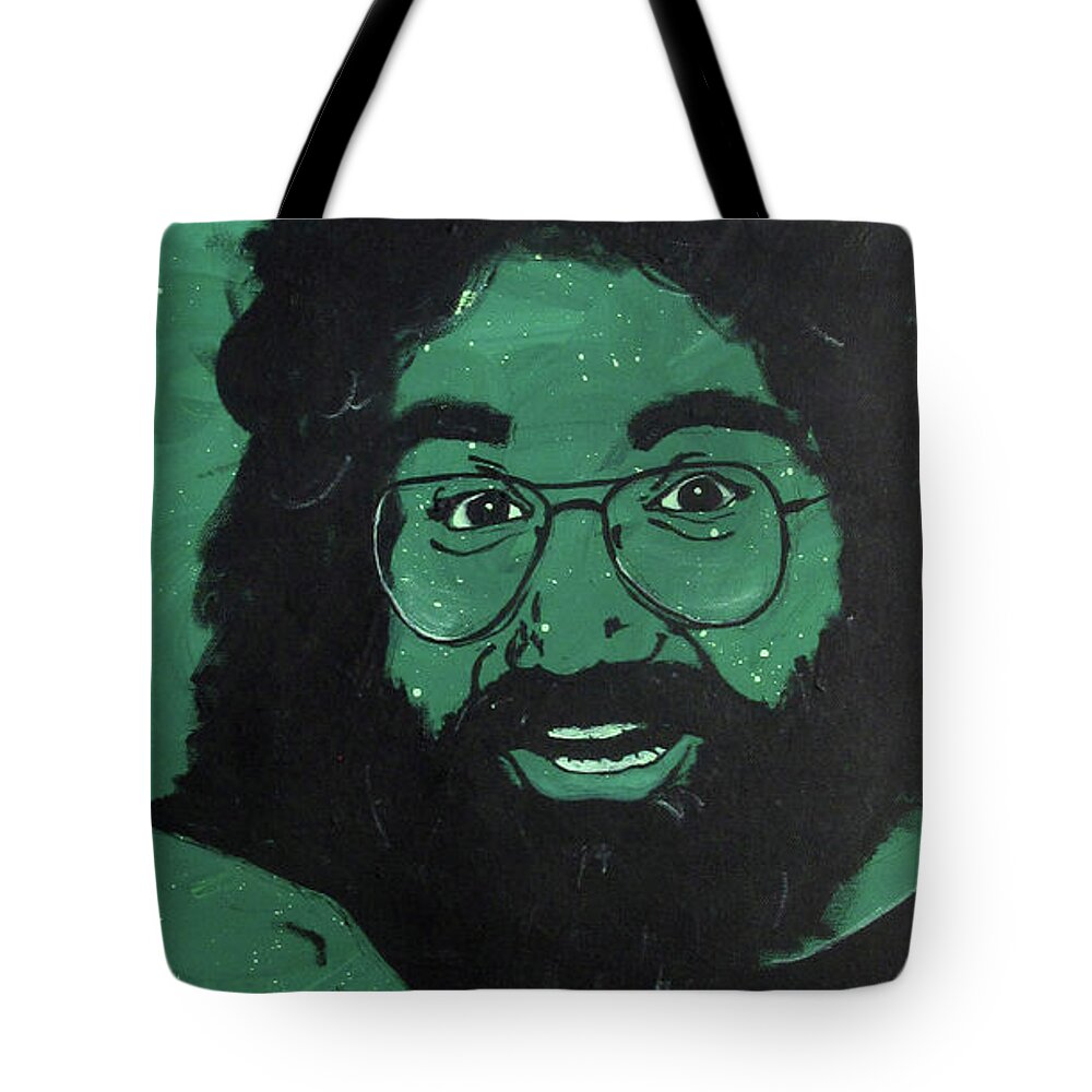 Grateful Dead Tote Bag featuring the painting Jerry by Sara Becker