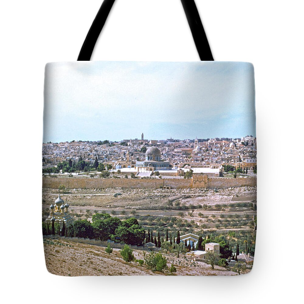 Jerusalem City Tote Bag featuring the photograph Jerusalem City 1948 by Munir Alawi