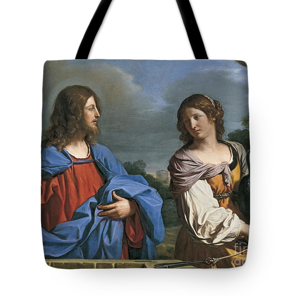 Guercino Tote Bag featuring the painting Jesus Preaching by MotionAge Designs