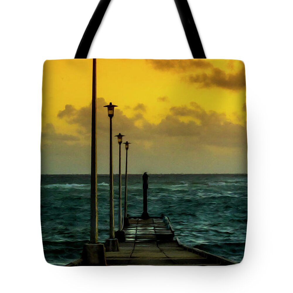 Jetty Tote Bag featuring the photograph Jetty at sunrise by Stuart Manning