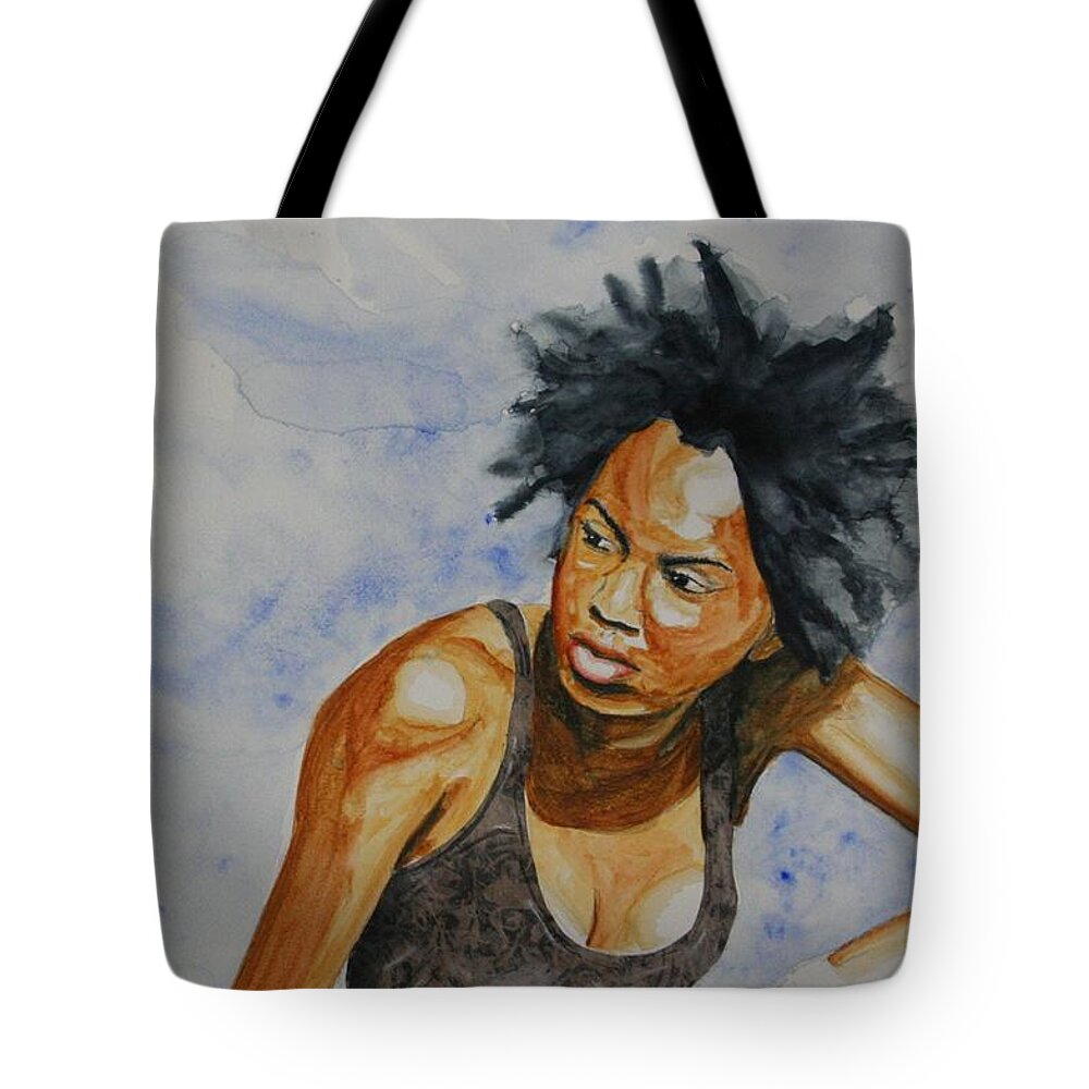 African American Tote Bag featuring the painting Jeva by Edmund Royster