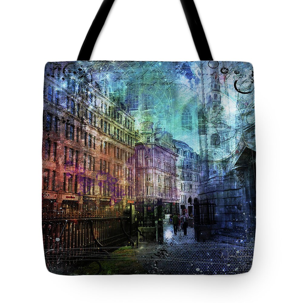 Londonart Tote Bag featuring the digital art Jewel Night by Nicky Jameson