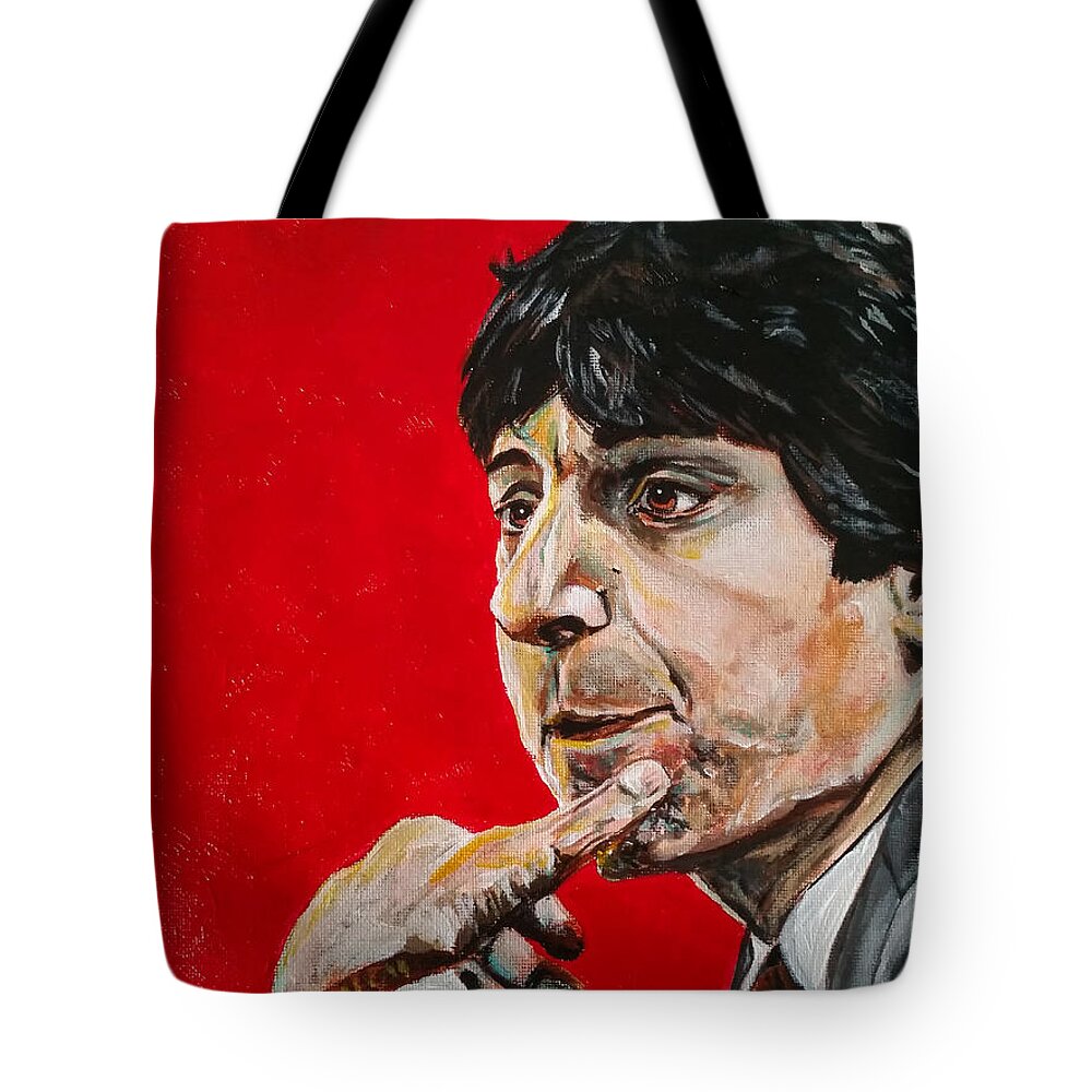 Portrait Tote Bag featuring the painting Jimmy V by Joel Tesch