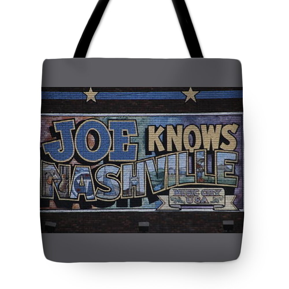 Nashville Tote Bag featuring the photograph Joe Knows Nashville Tennessee by Valerie Collins
