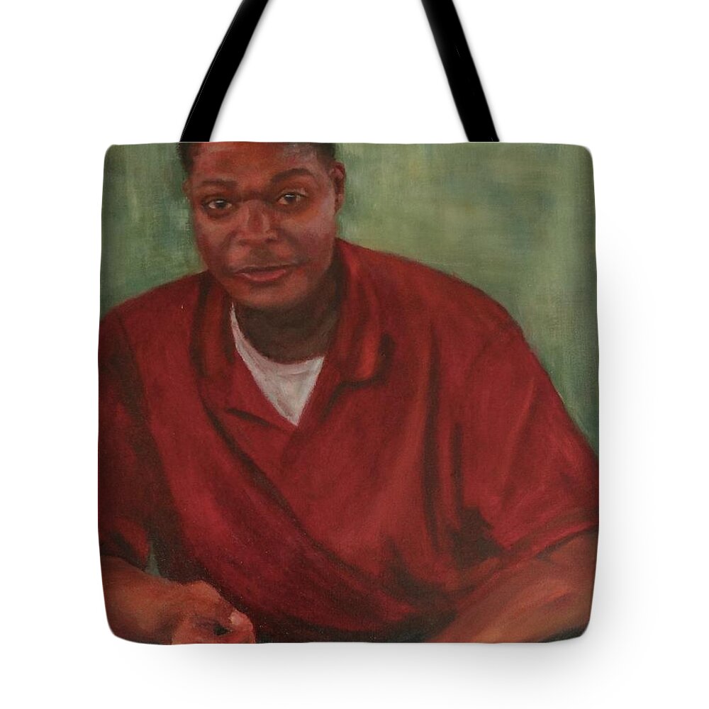 African American Male Tote Bag featuring the painting Joey by Carol Berning