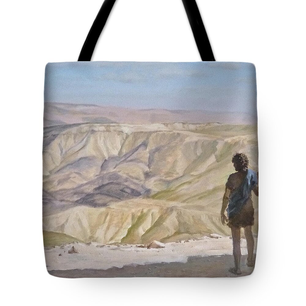 John The Baptist Tote Bag featuring the painting John the Baptist in the Desert by Ellen Paull