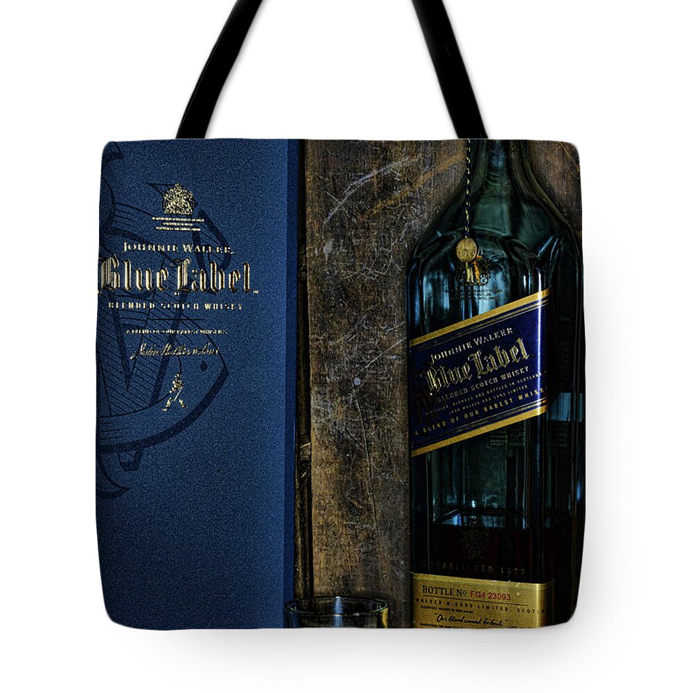 Paul Ward Tote Bag featuring the photograph Johnny Walker Blue Label Whisky by Paul Ward