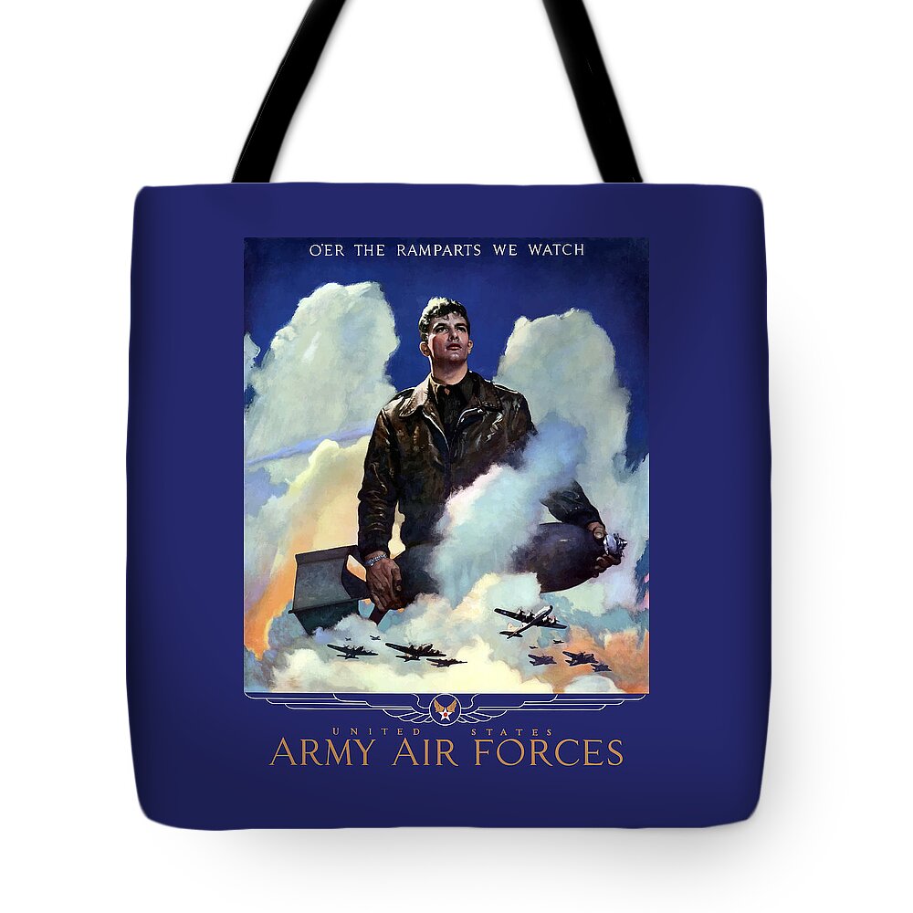 Air Force Tote Bag featuring the painting Join The Army Air Forces by War Is Hell Store