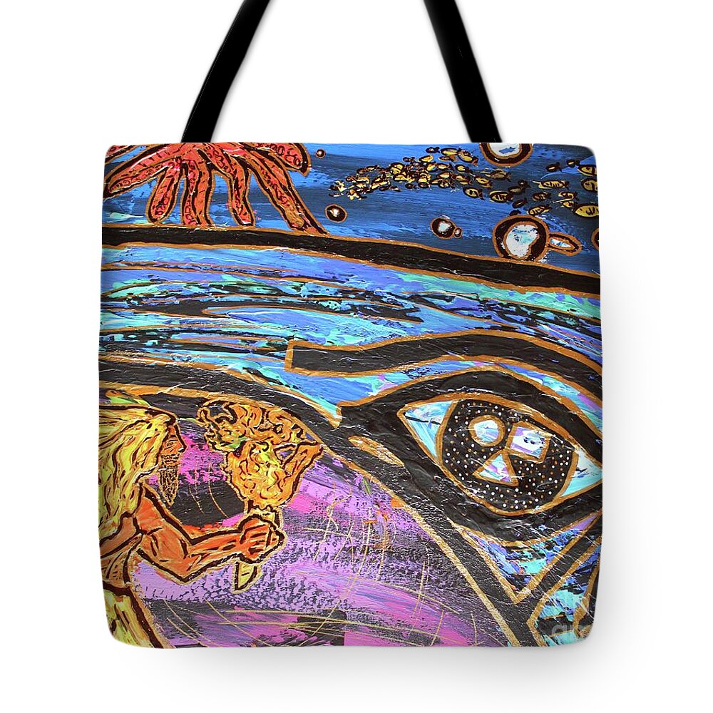 Acrylic Tote Bag featuring the painting Jonah One Of Those Days by Odalo Wasikhongo