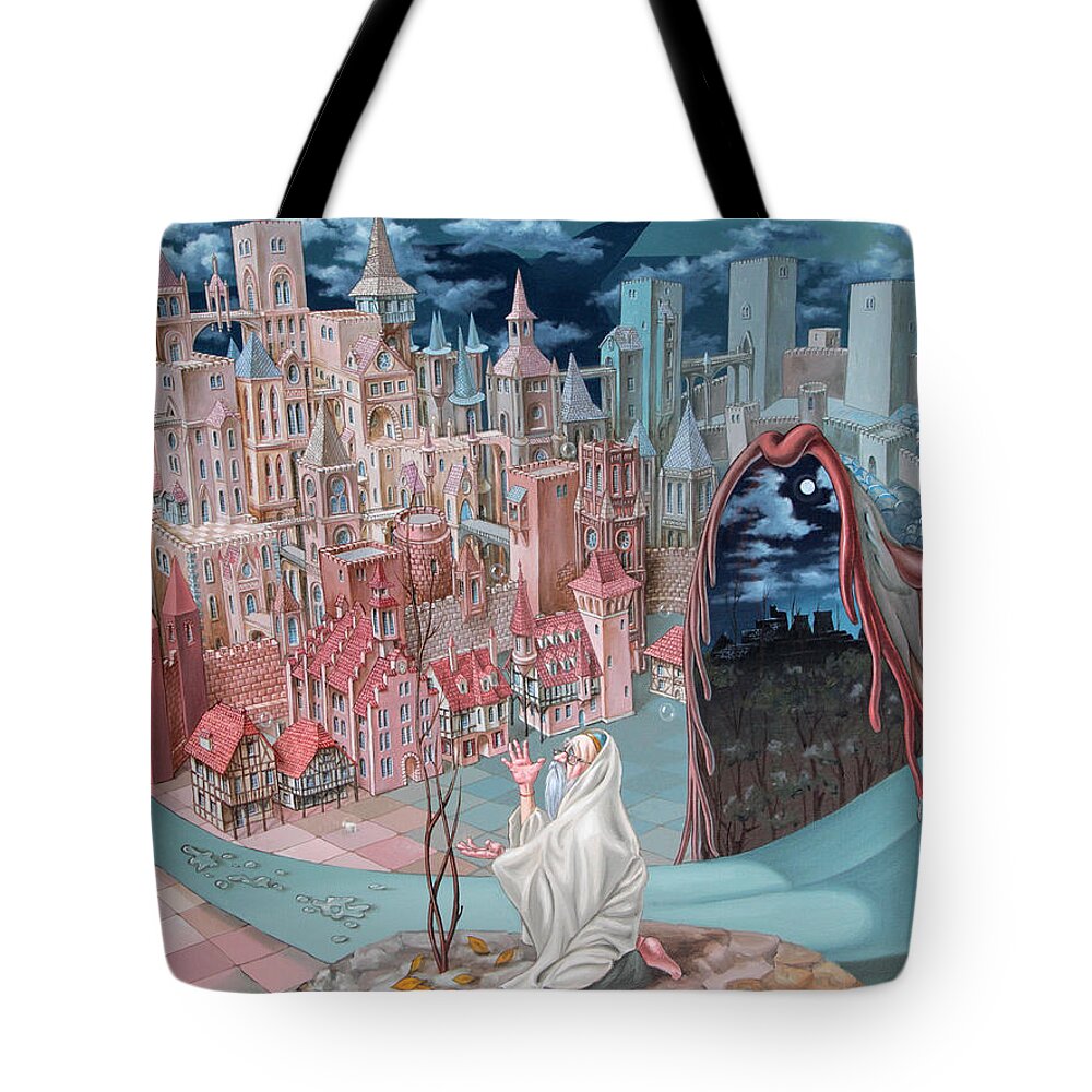Prophet Tote Bag featuring the painting Jonah by Victor Molev