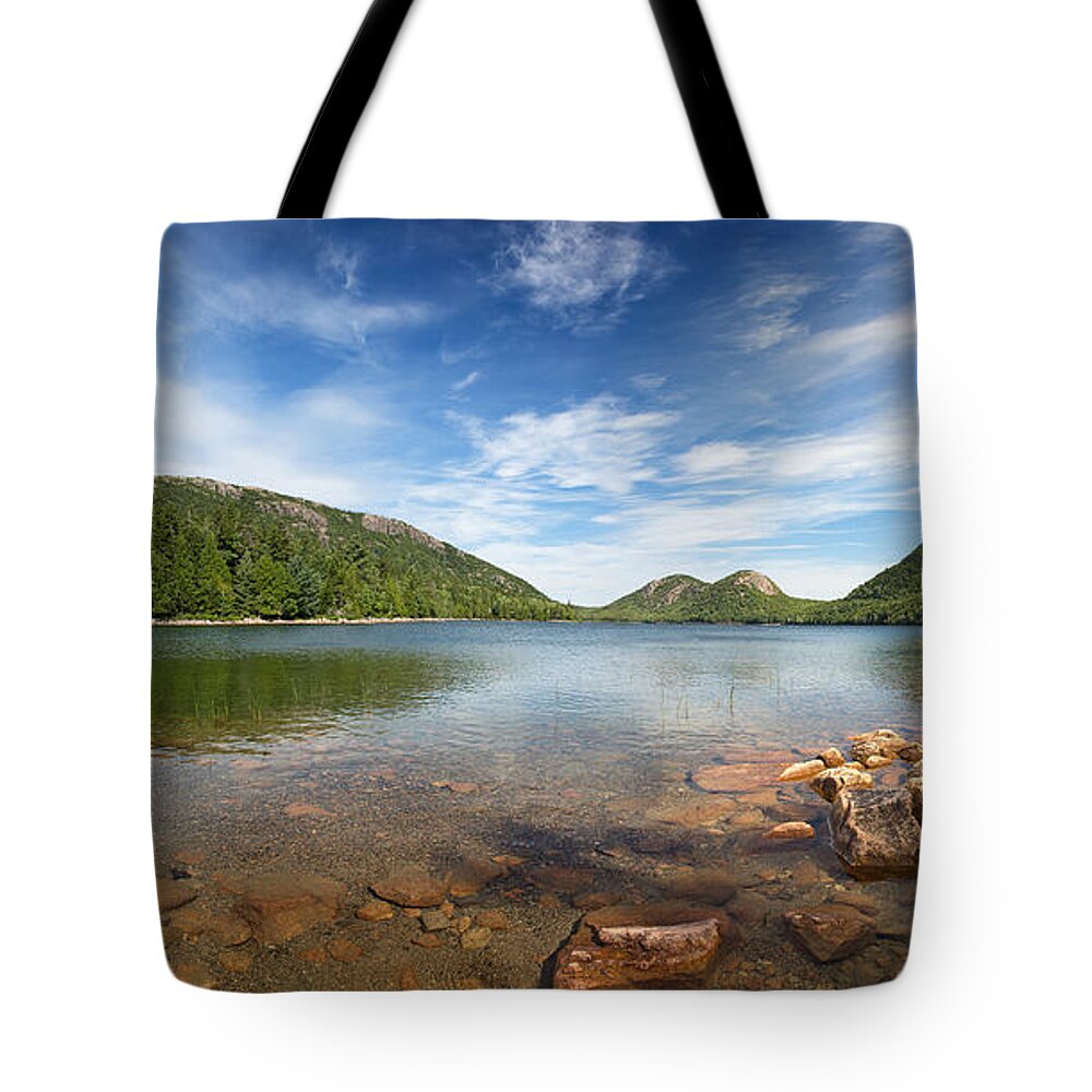 Acadia Tote Bag featuring the photograph Jordan Pond Panorama by Jane Rix