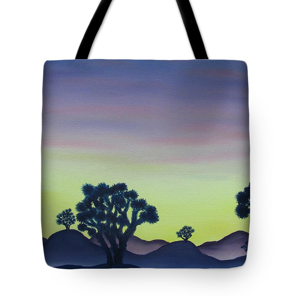 Joshua Tree Desert Tote Bag featuring the painting Joshua Tree Sunset by Joshua Bales