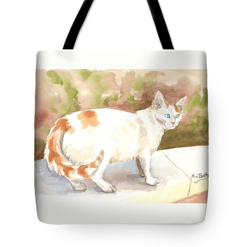  Tote Bag featuring the painting Jourieh or Bowie by Mimi Boothby