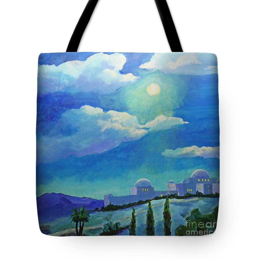 Christian Art Tote Bag featuring the painting On a Cold Winter's Night by Maria Hunt