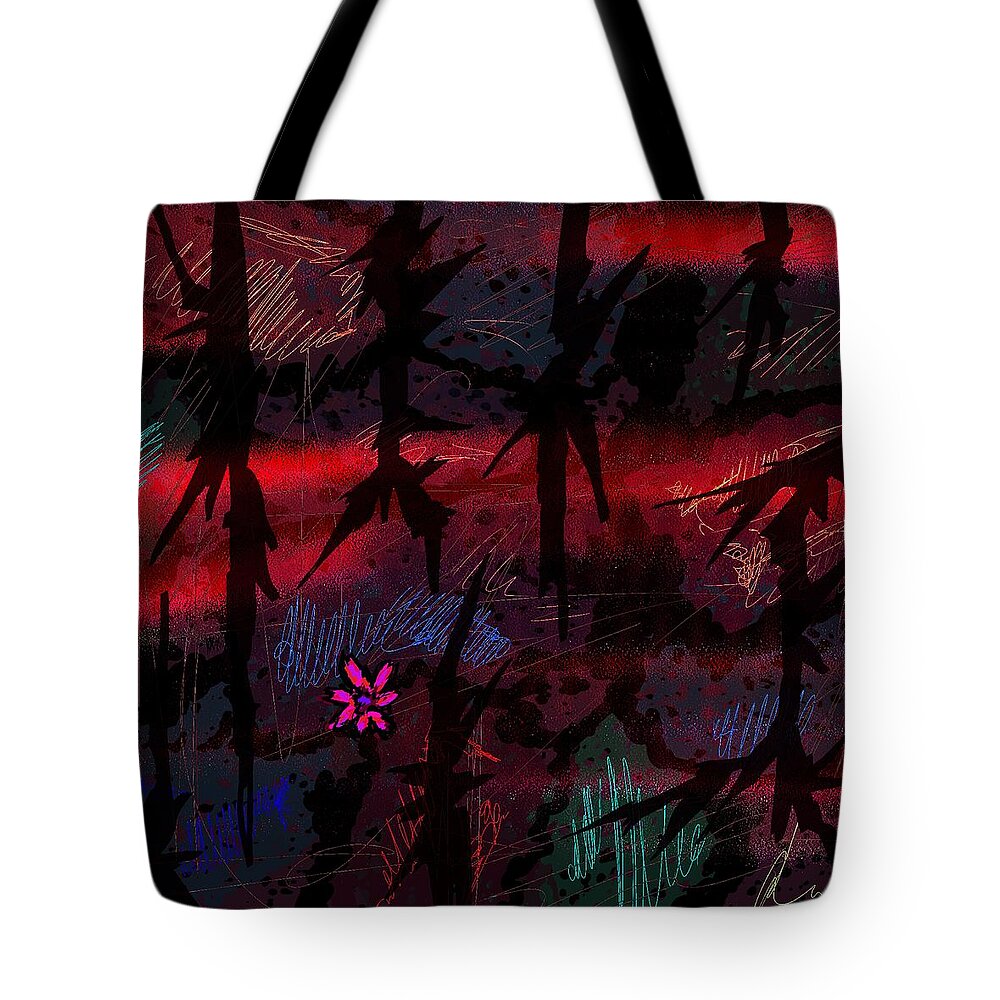 Abstract Tote Bag featuring the digital art Joy in Tears by William Russell Nowicki