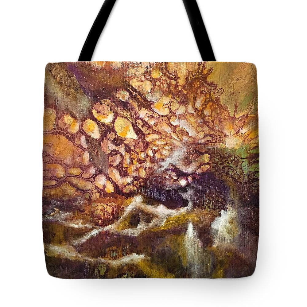 Abstract Tote Bag featuring the painting Joy by Soraya Silvestri