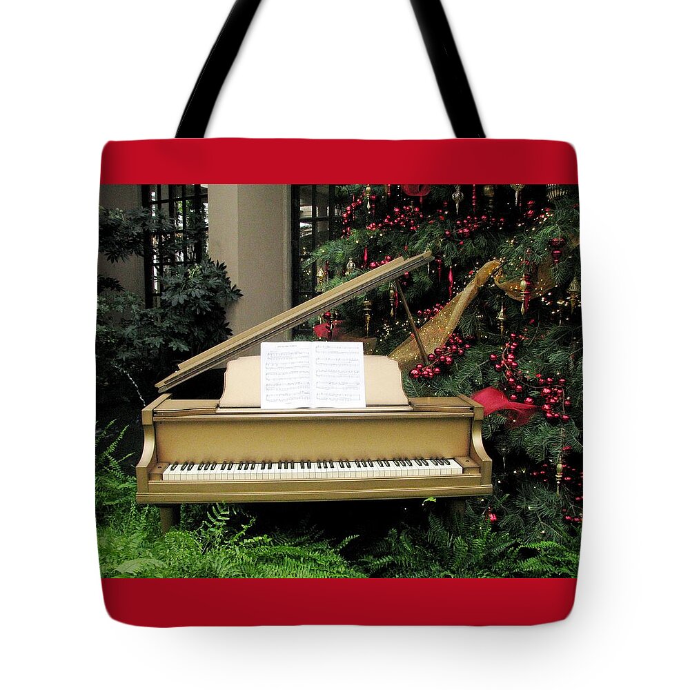 Baby Grand Pianos Tote Bag featuring the photograph Joy To The World by Angela Davies