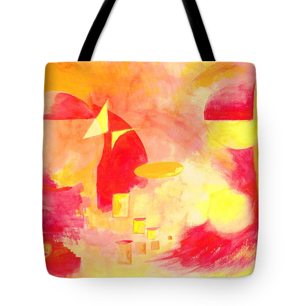 Abstract Tote Bag featuring the painting Joyful Abstract by Andrew Gillette