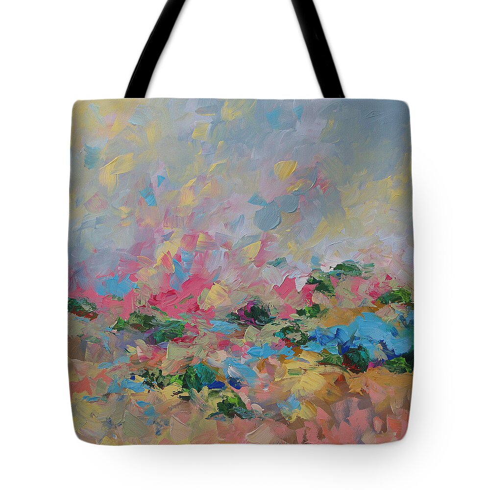 Art Tote Bag featuring the painting Joyful Day by Linda Monfort