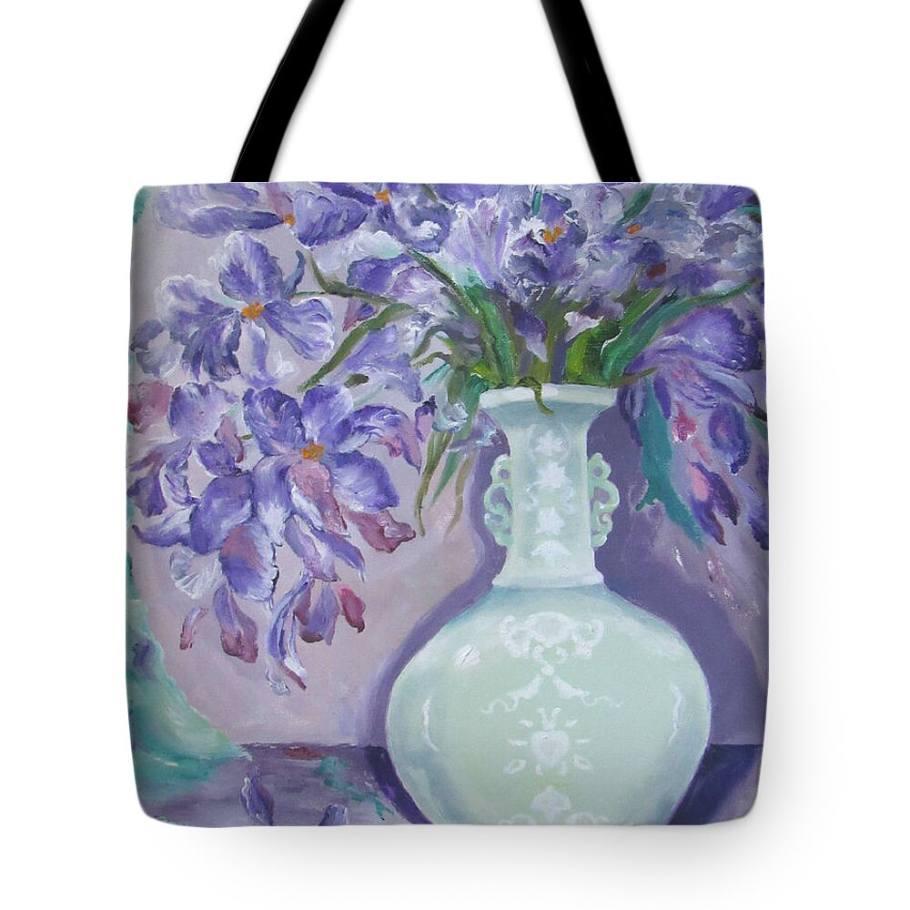 Still Life Tote Bag featuring the painting Joyful Flowers by Lisa Boyd