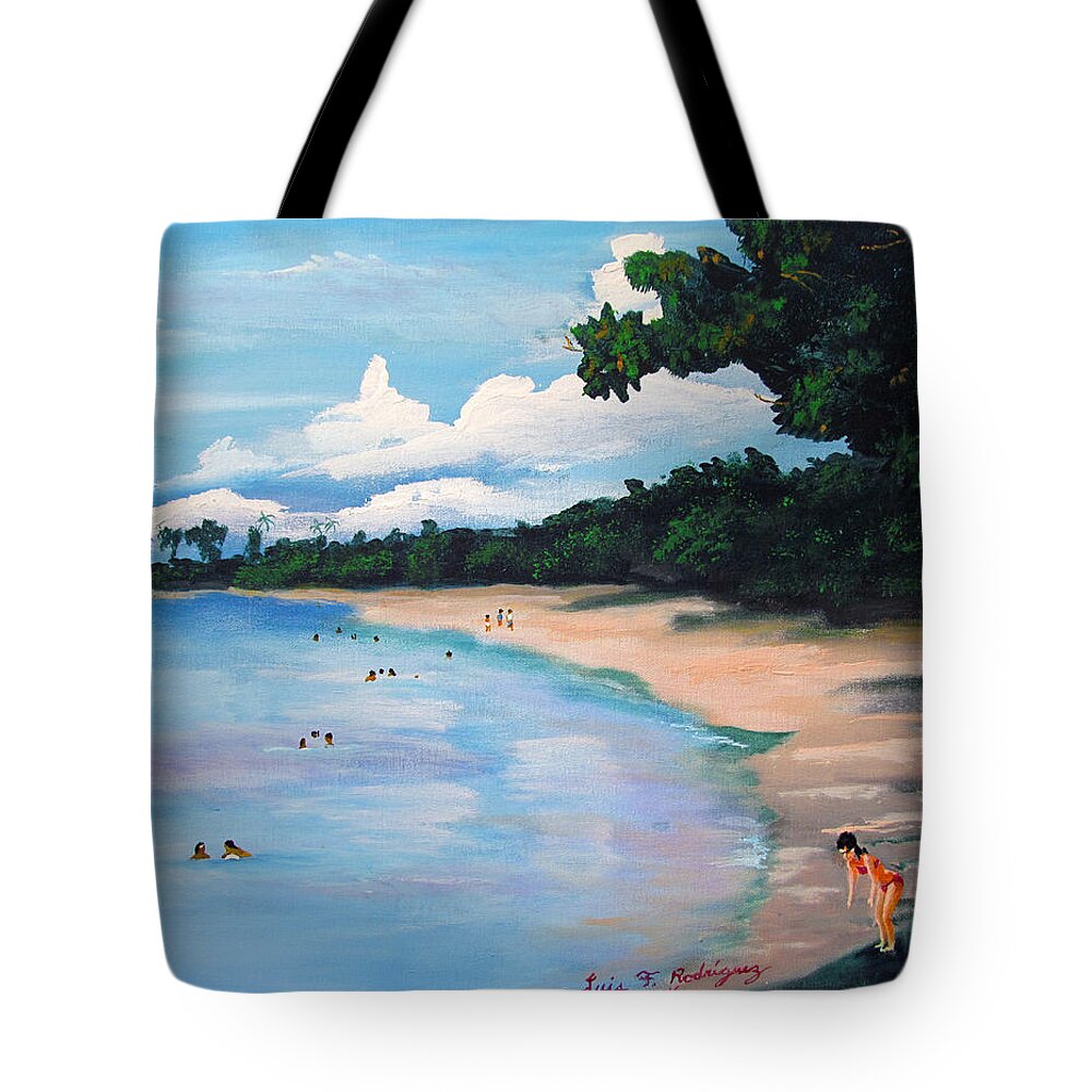 Seascape Tote Bag featuring the painting Joyful Times by Luis F Rodriguez