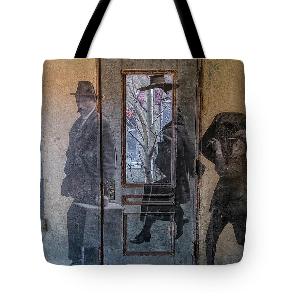 Jersey City New Jersey Tote Bag featuring the photograph JR In The Hallway by Tom Singleton