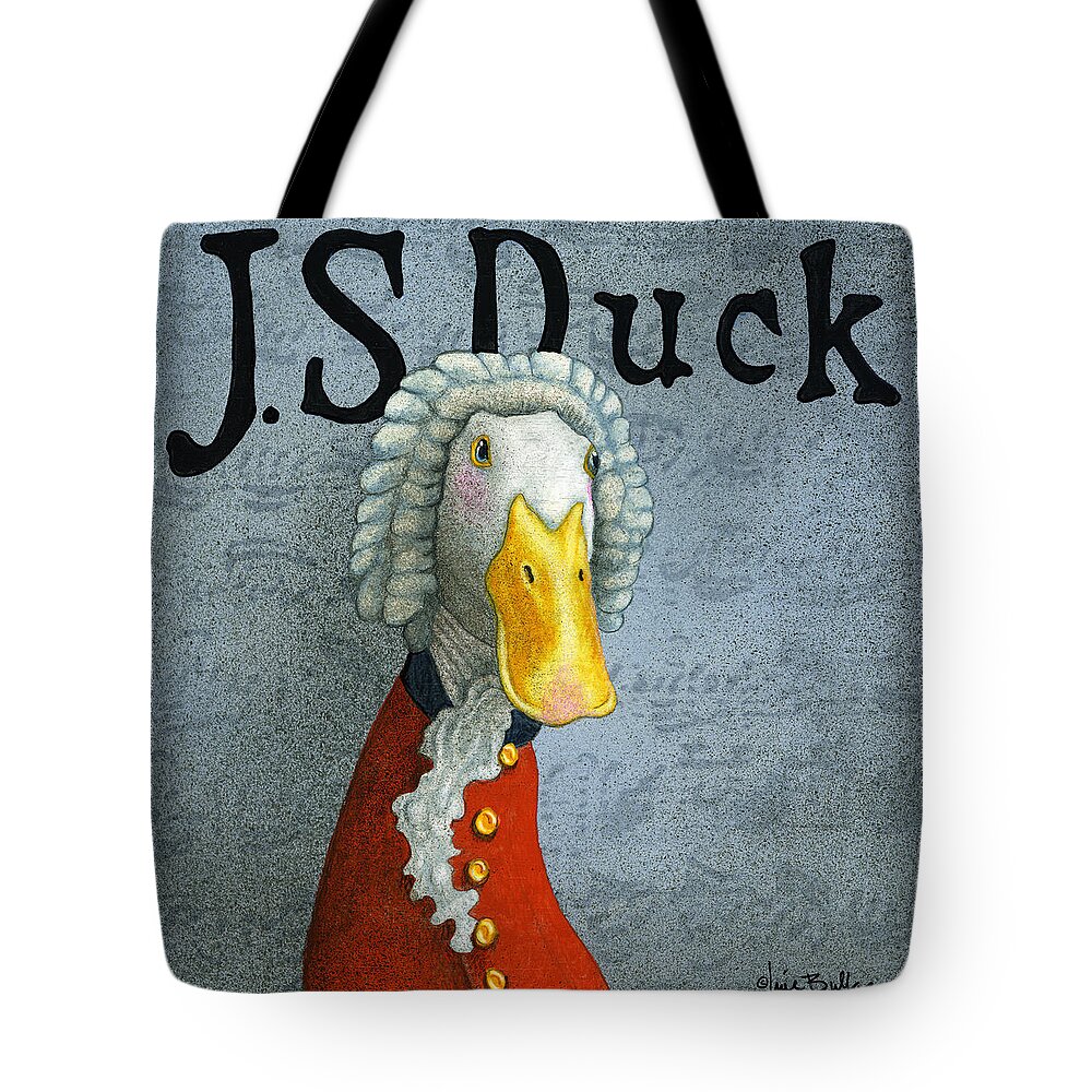 Will Bullas Tote Bag featuring the painting J.S. Duck by Will Bullas