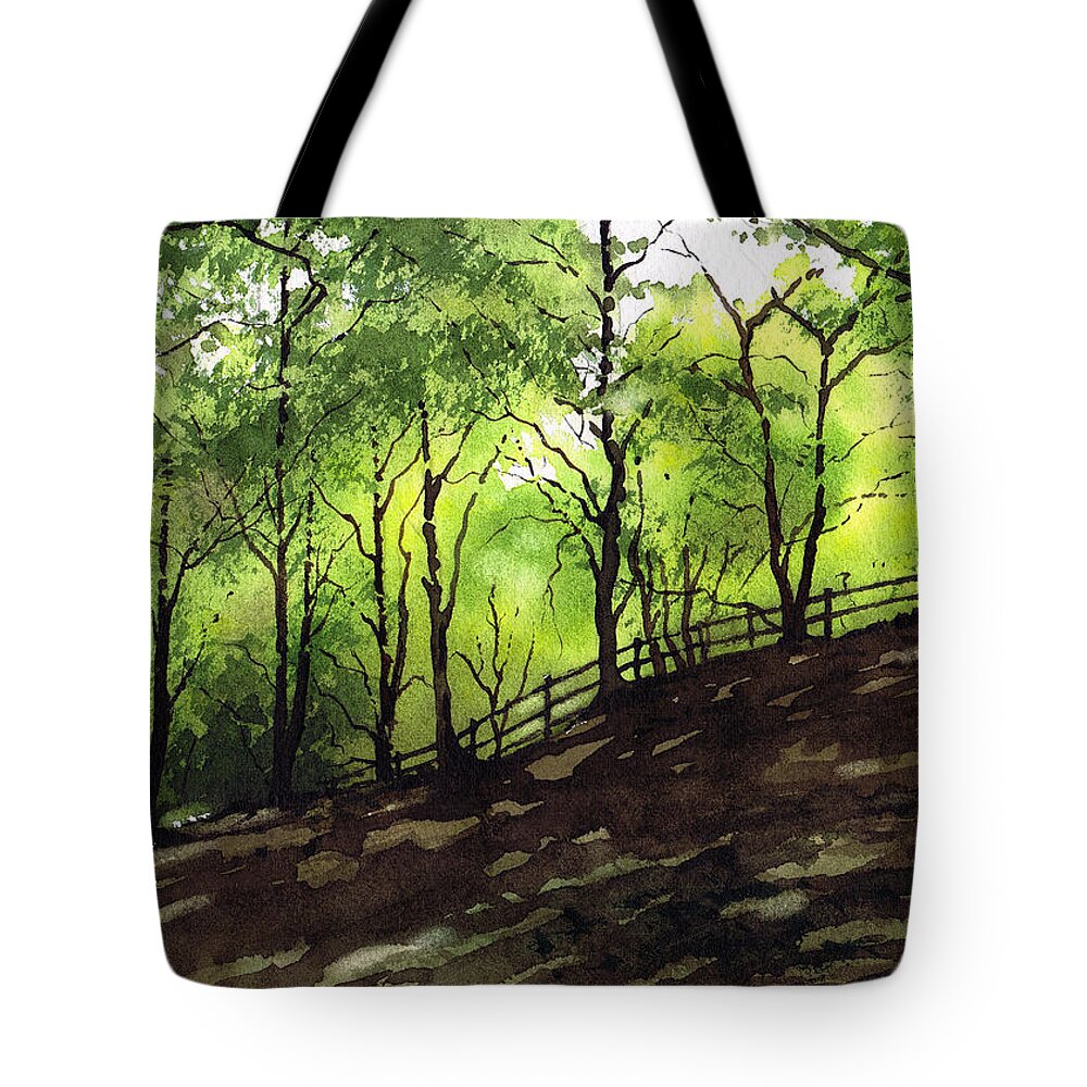 Judy Woods Tote Bag featuring the painting Judy Woods by Paul Dene Marlor
