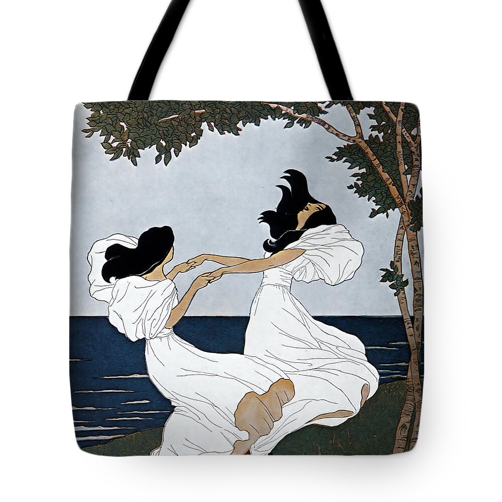 Vintage Tote Bag featuring the mixed media Jugend - 1897 - Art Nouveau - Vintage German Magazine Cover by Studio Grafiikka
