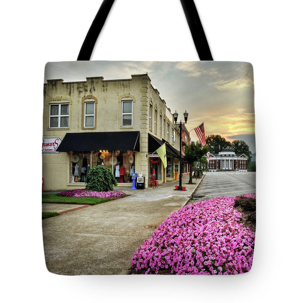 Morning Tote Bag featuring the photograph July 4th In Murphy North Carolina by Greg and Chrystal Mimbs