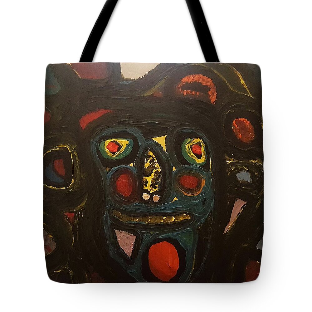 Multicultural Nfprsa Product Review Reviews Marco Social Media Technology Websites \\\\in-d�lj\\\\ Darrell Black Definism Artwork Tote Bag featuring the painting Jumbled mindset by Darrell Black