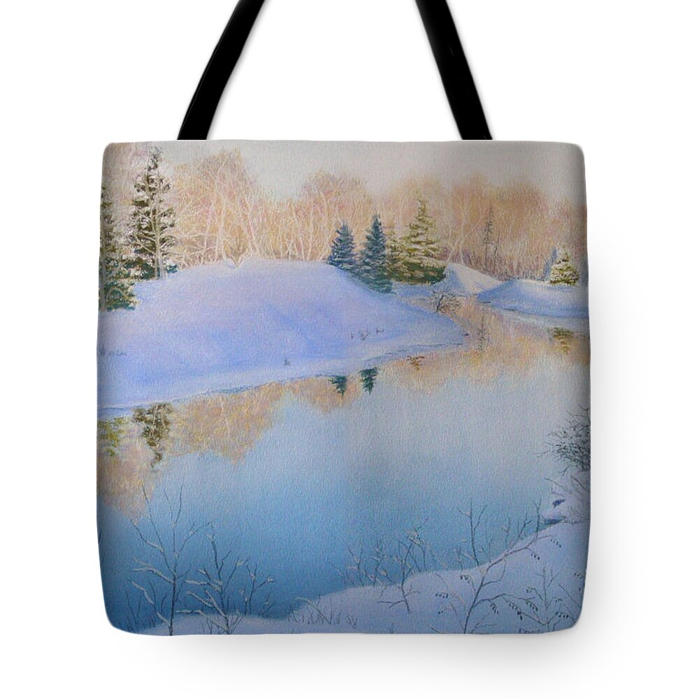Landscape Tote Bag featuring the painting Junction Creek by Lynn Quinn