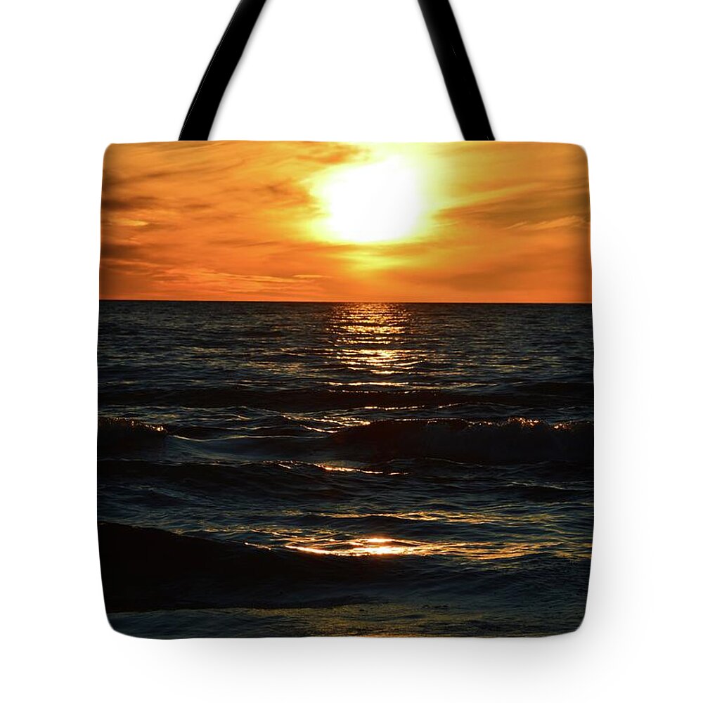 Abstract Tote Bag featuring the photograph June 21 - 2017 Sunset At Wasaga Beach by Lyle Crump