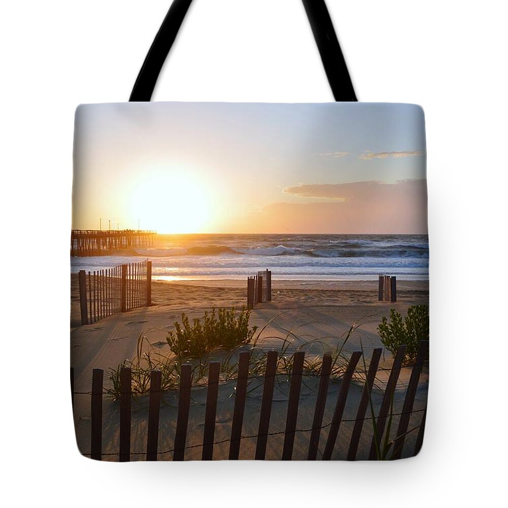 Obx Sunrise Tote Bag featuring the photograph June Sunrise S. Nags Head by Barbara Ann Bell