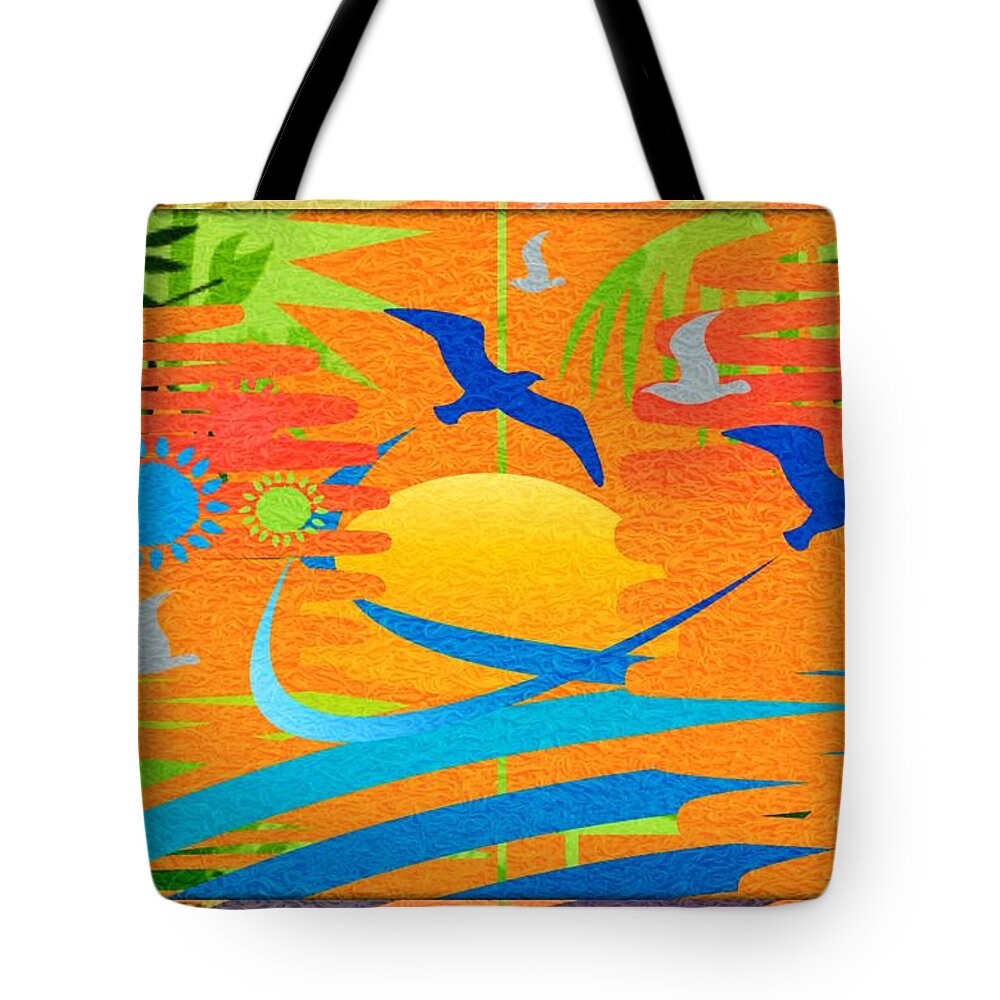  Nature Tote Bag featuring the mixed media Jungle Feaver by Gena Livings