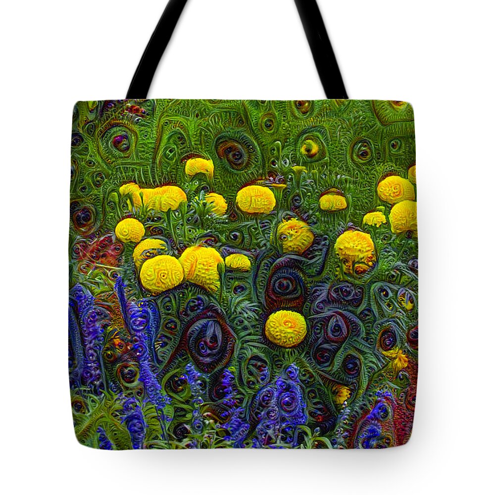 Jungle Tote Bag featuring the painting Jungle Garden by Bill Cannon