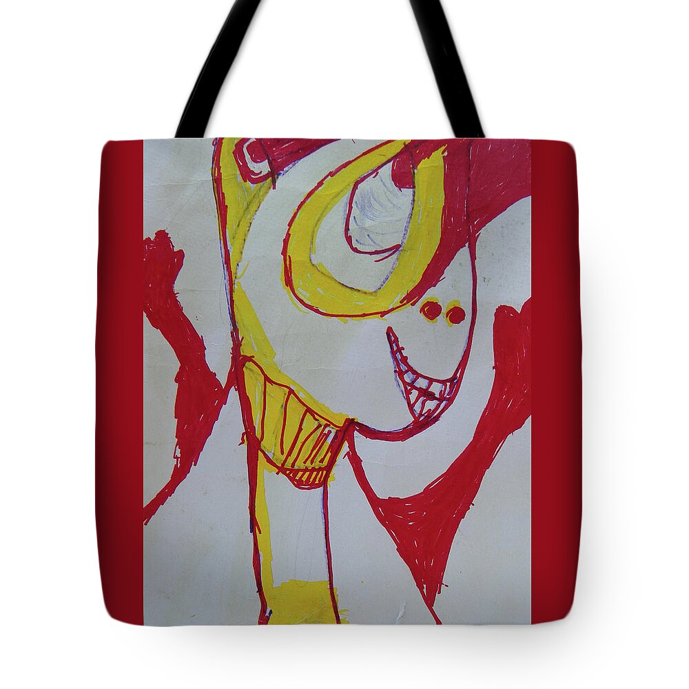 Abstract Tote Bag featuring the drawing Jupiter Dan by Judith Redman