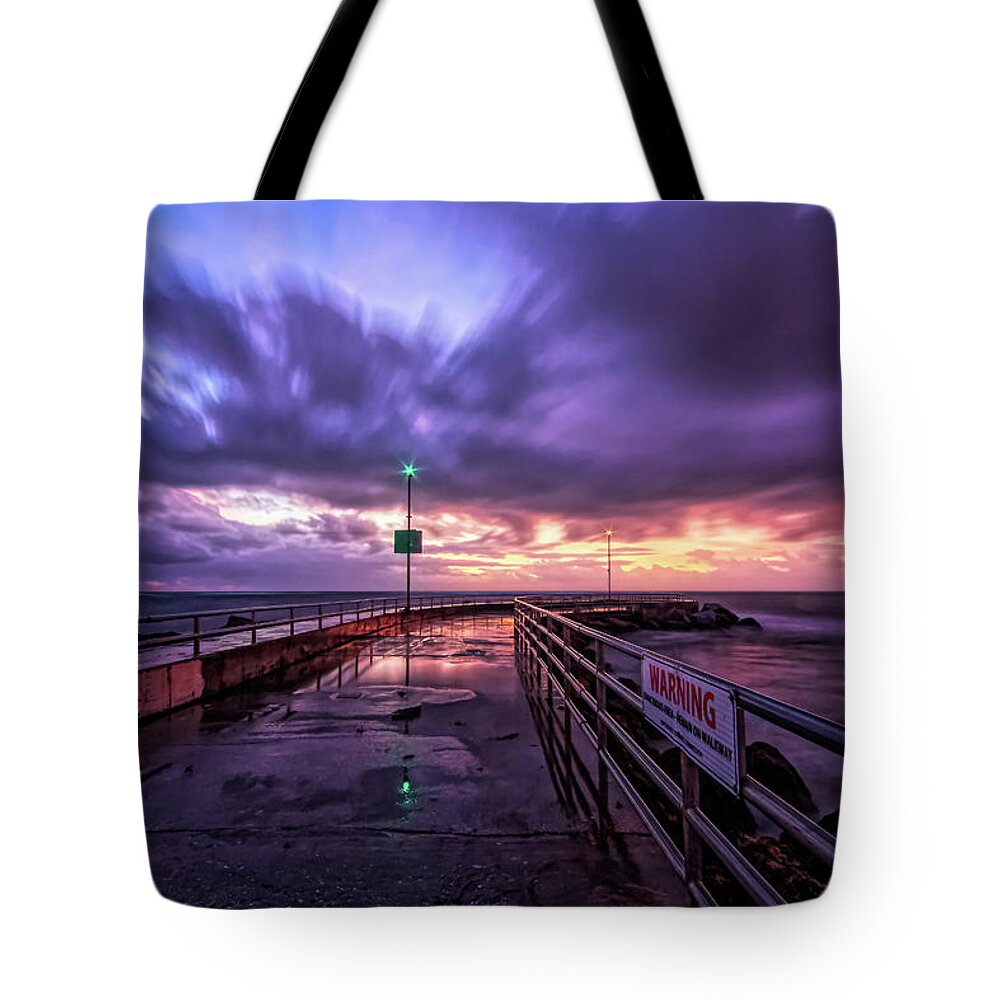 Florida Tote Bag featuring the photograph Jupiter Inlet Jetty by Steve DaPonte