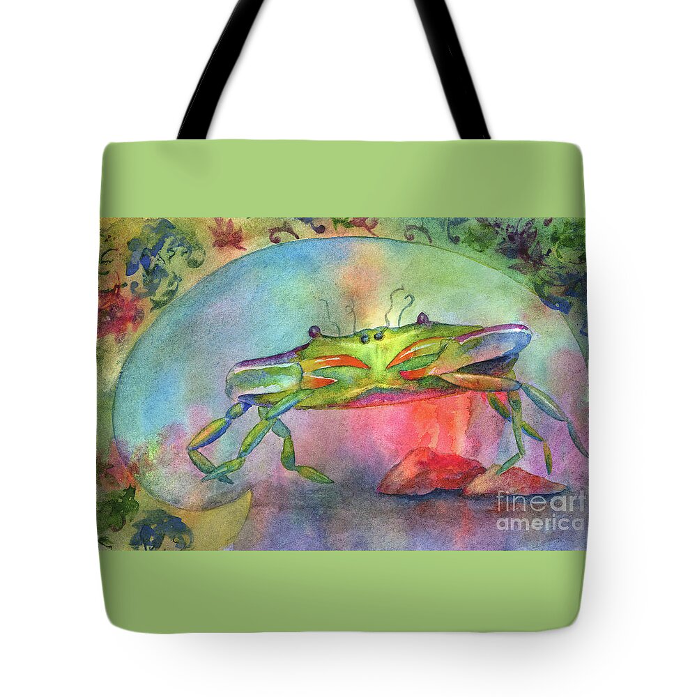 Crab Tote Bag featuring the painting Just a Little Crabby by Amy Kirkpatrick