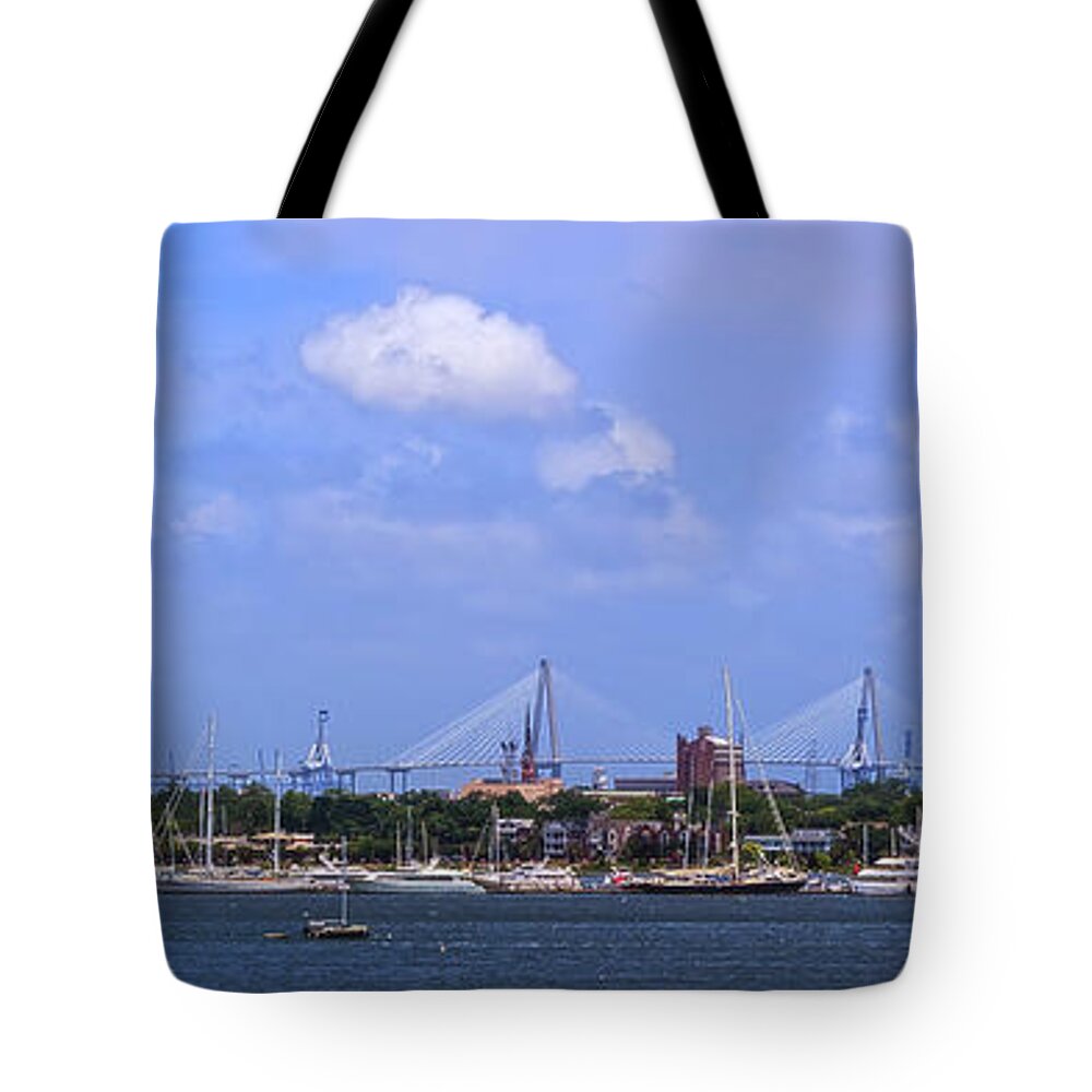 Bridge Tote Bag featuring the photograph Just Another Day on the Water by Sennie Pierson