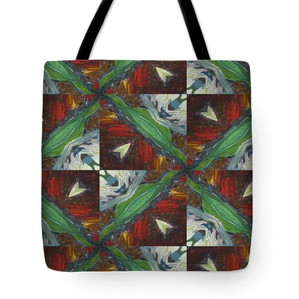 Acrylics Tote Bag featuring the mixed media Just Ask by Maria Watt