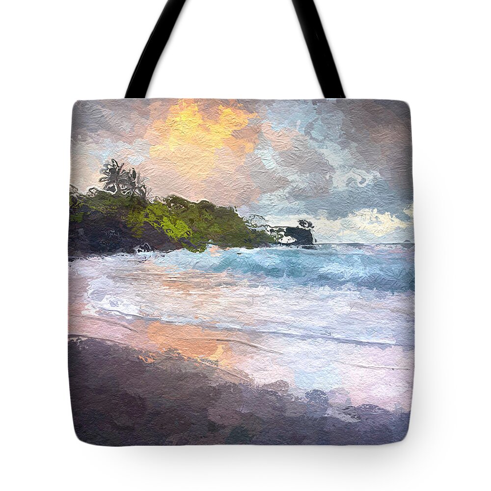 Anthony Fishburne Tote Bag featuring the mixed media Just before sunrise by Anthony Fishburne