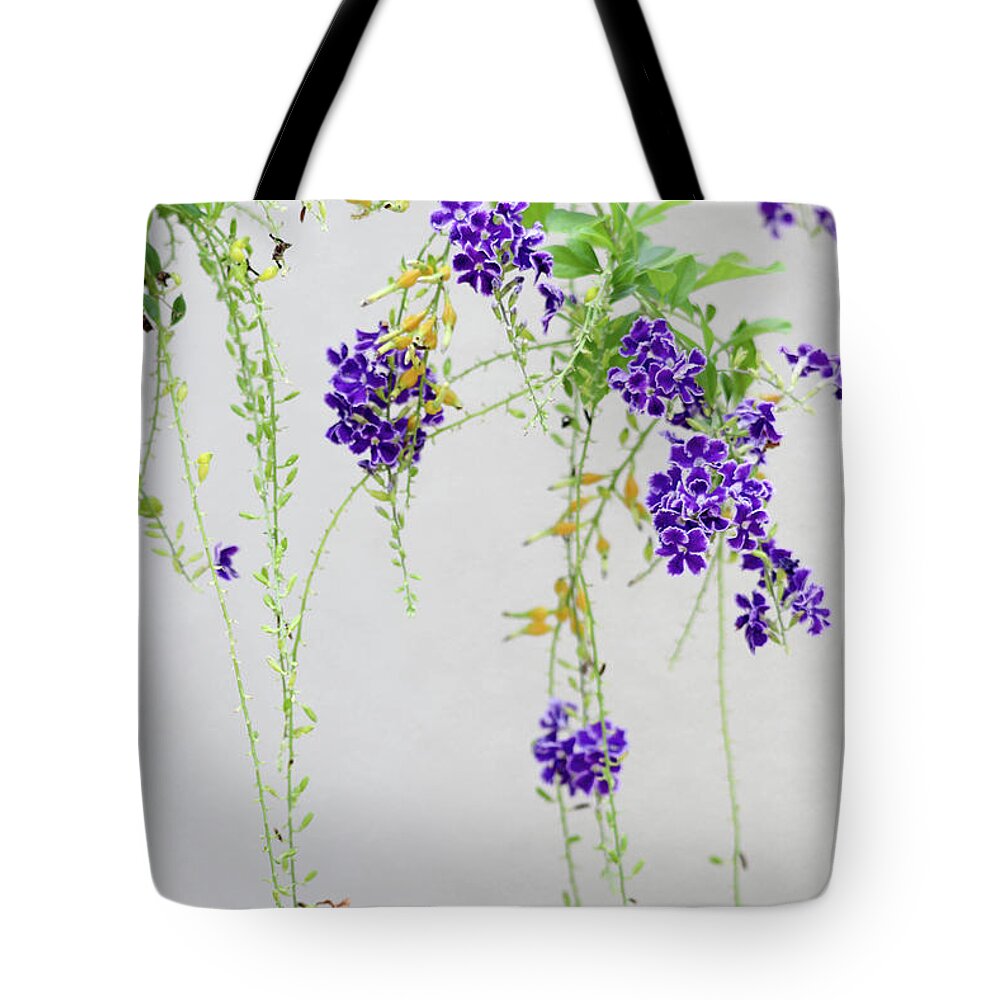 Flower Tote Bag featuring the photograph Just Hanging Out by Mary Anne Delgado