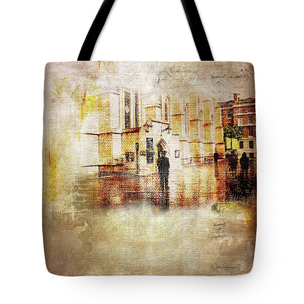 London Tote Bag featuring the digital art Just Light - Middle Temple by Nicky Jameson